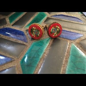 Antique Micro Mosaic Earrings By FAP Italy.
